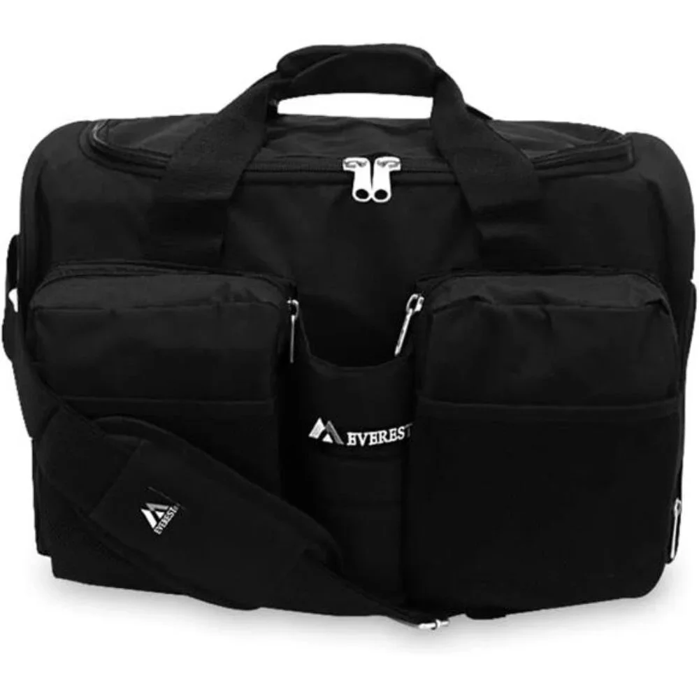Gym Bag Sports Duffel Bag Black Workout Travel Bag with Wet Pocket Shoes